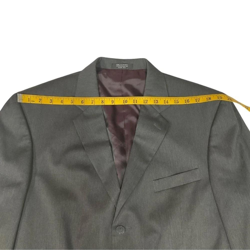 Alfani Men's Macy's Exclusive Wool Sport Coat‎ Blazer Jacket Gray Size 44L Work